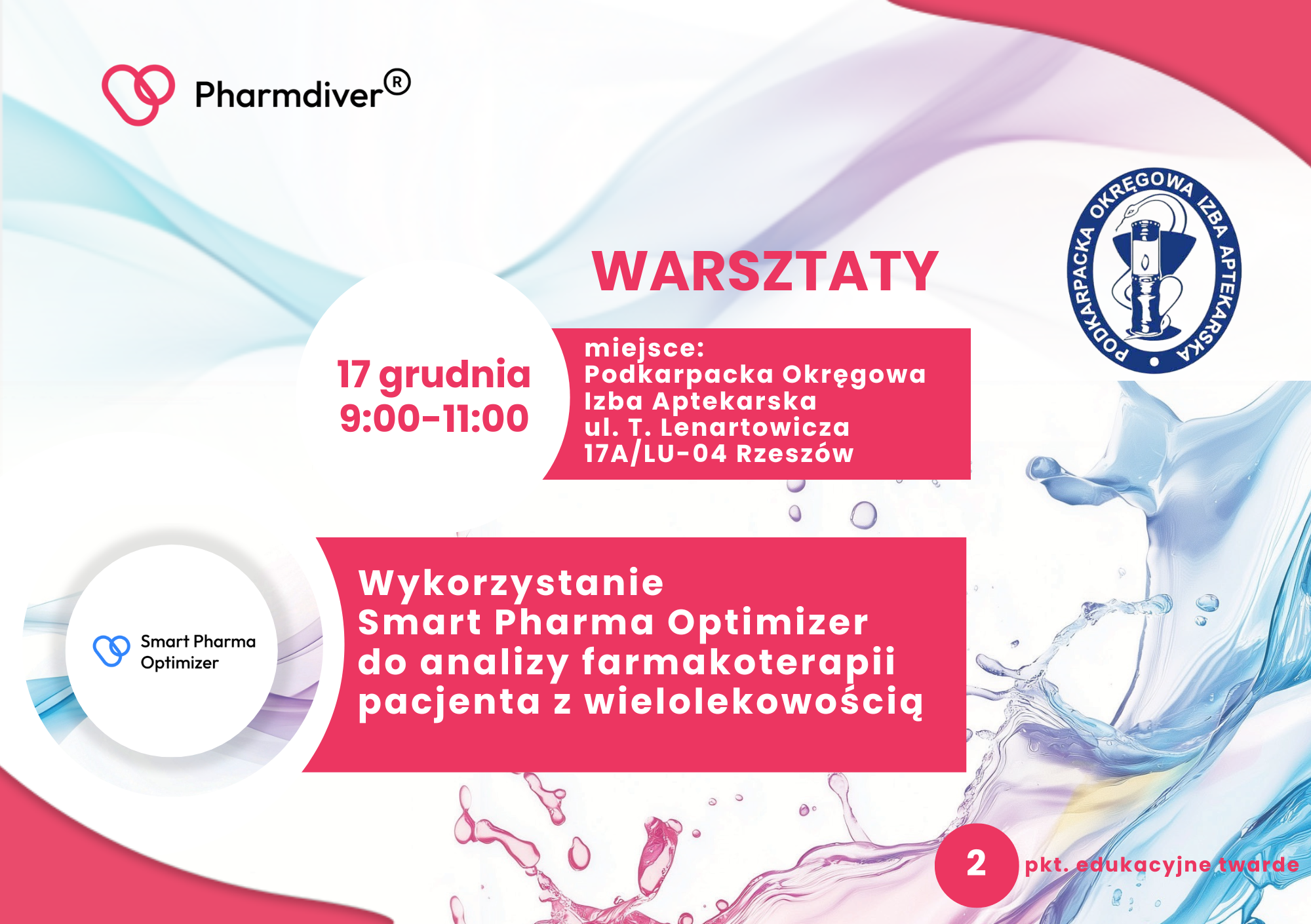 Razem z POIA zapraszamy na stacjonarne warsztaty dla farmaceutów 17.12.2025 r.